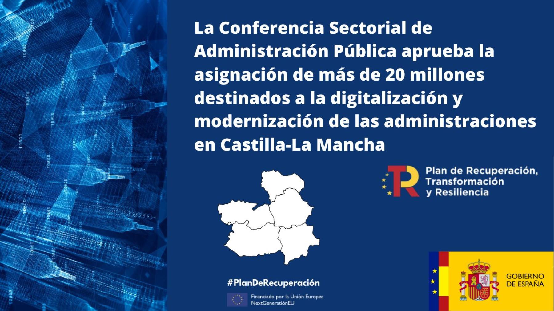 La Conferencia Sectorial de Administración Pública aprueba la asignación de más de 20 millones destinados a la digitalización y modernización de las administraciones en Castilla-La Mancha