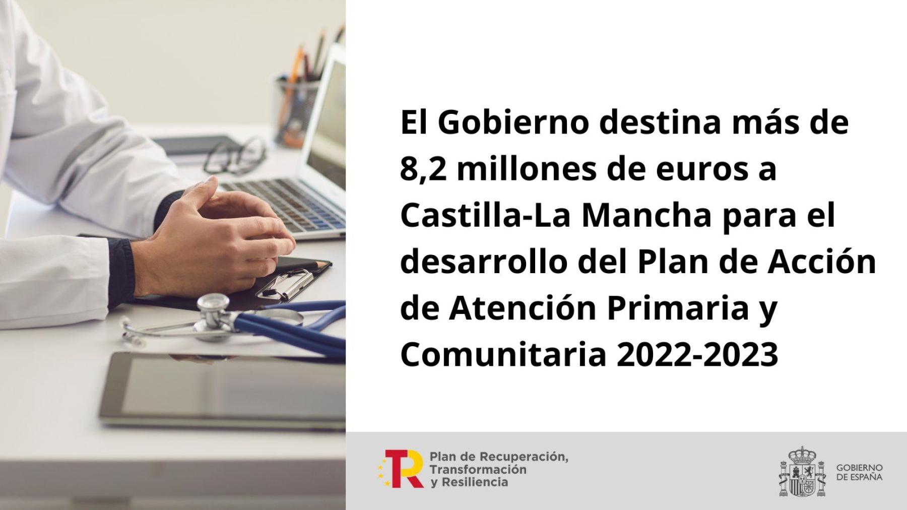 El Gobierno destina más de 8,2 millones de euros a Castilla-La Mancha para el desarrollo del Plan de Acción de Atención Primaria y Comunitaria 2022-2023