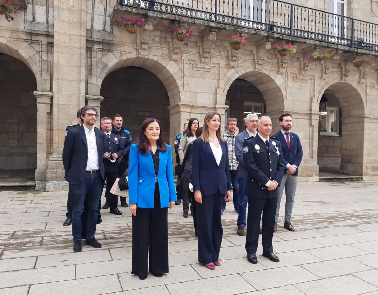 Imagen de la subdelegada con alcaldesa y jefe Policía Local de Lugo