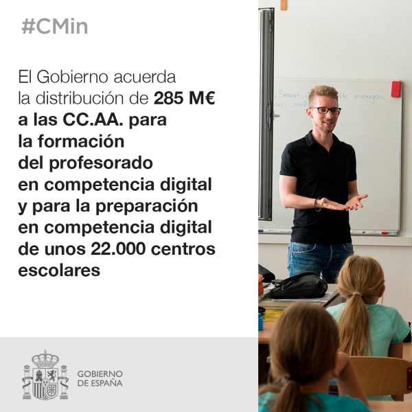 El Gobierno destina más de 2,2 millones de euros a La Rioja para la formación digital del profesorado y el apoyo al alumnado con necesidades