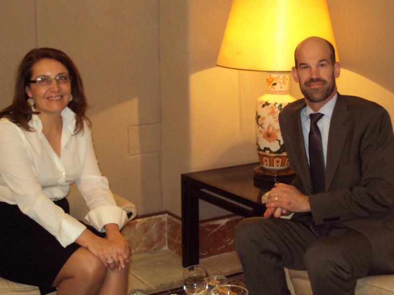 Carmen Crespo recibe al agregado de Asuntos Políticos y Militares de la Embajada de EEUU en España