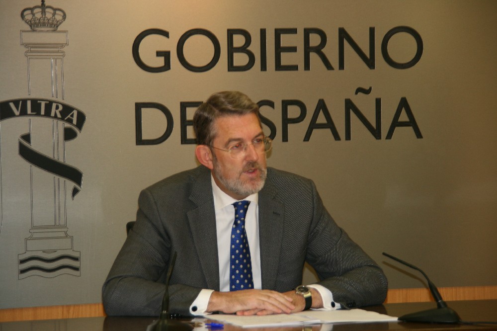 El delegado del Gobierno, Agustín Ibáñez, en la rueda de prensa en la que ha dado cuenta de lo rpoyectos del MARM.