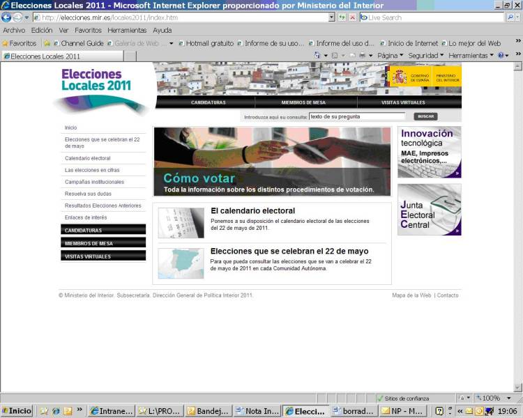 El Ministerio del Interior presenta la nueva web para las Elecciones Locales 2011