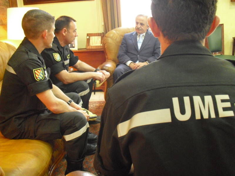 El Delegado del Gobierno recibe al jefe del II Batallón de la UME