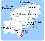Mapa de localización de la playa d'Es Caballet