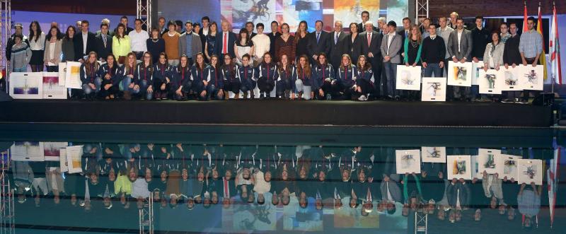 Galardonados, participantes y autoridades de la Gala del Deporte Riojano