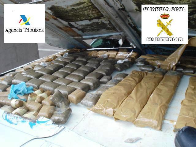 Seis nuevas actuaciones de la Guardia Civil en los últimos días se saldan con la aprehensión de casi 170 kgs. de droga