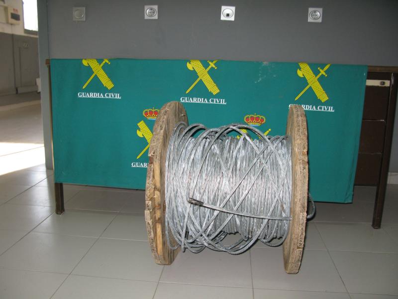 La Guardia Civil de Melilla recupera cable de tendido eléctrico y telefónico procedente de robo