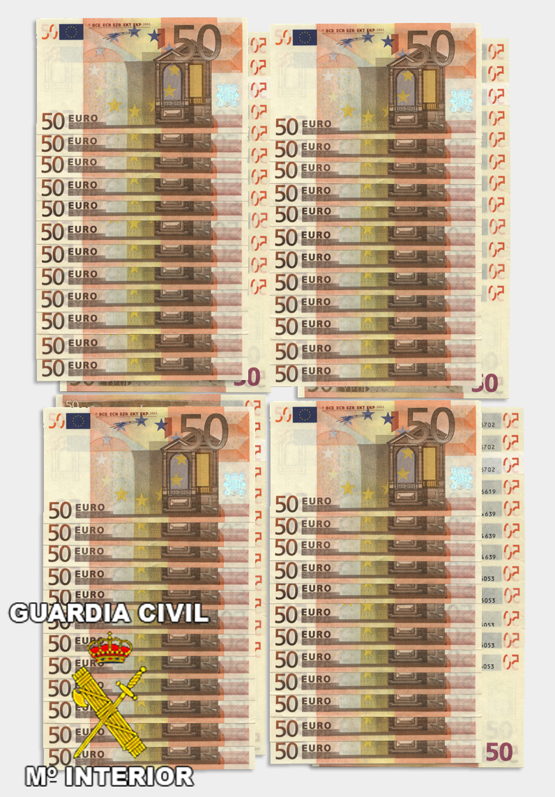 La Guardia Civil desarticula a una red dedicada a la introducción en el mercado de billetes falsos