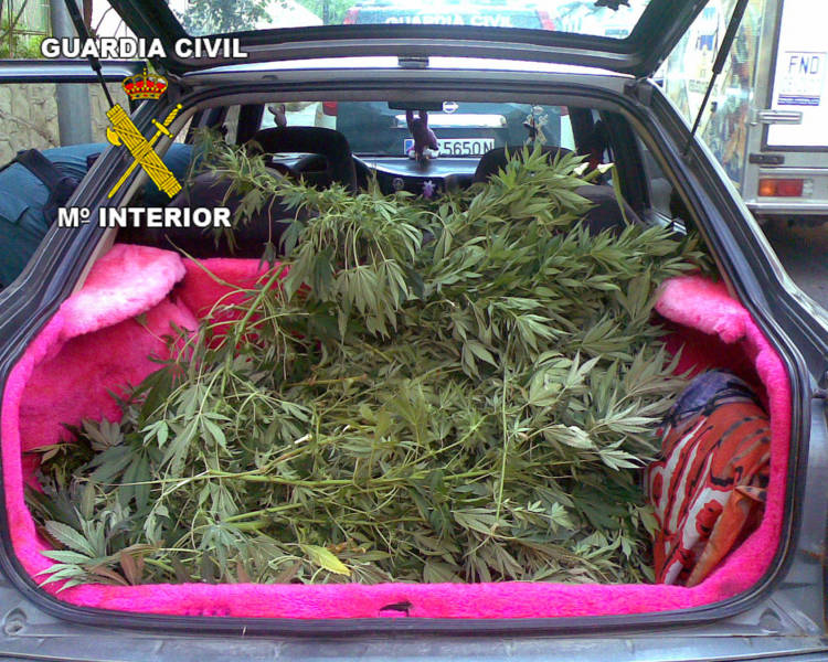 La Guardia Civil sorprende a dos jóvenes trasladando 10 kilos de marihuana 