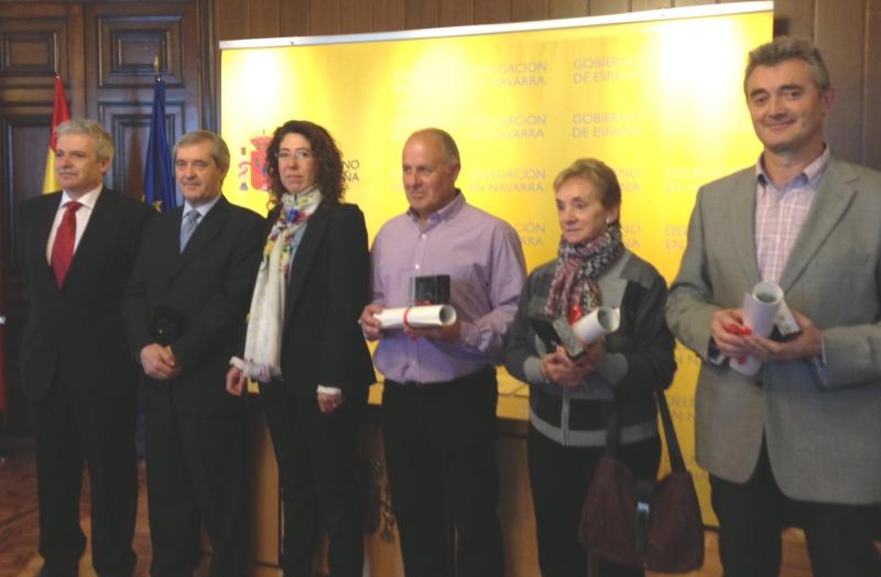 La Delegación del Gobierno homenajea a Protección Civil del Gobierno de Navarra y a tres colaboradores de las estaciones termopluviométricas manuales
