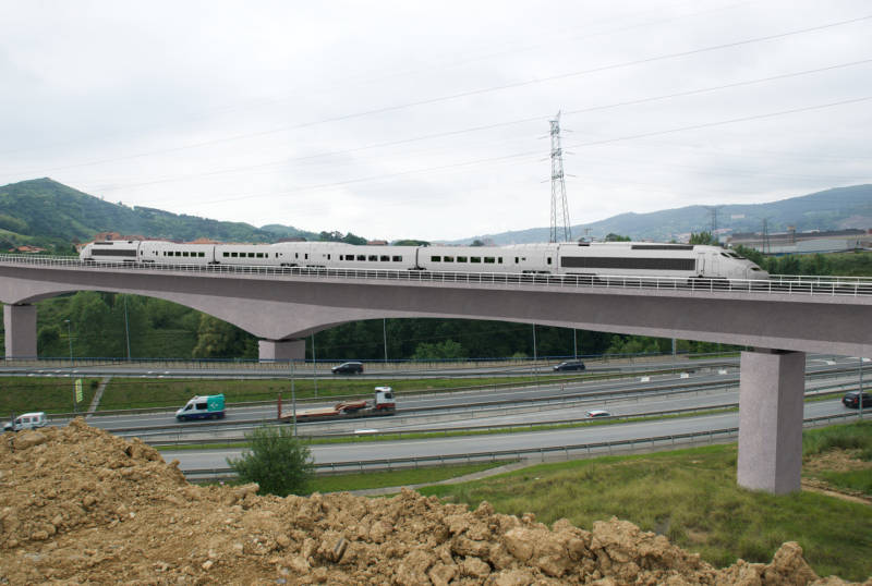 Adif inicia la cimentación del viaducto sobre el río Nervión en Vizcaya