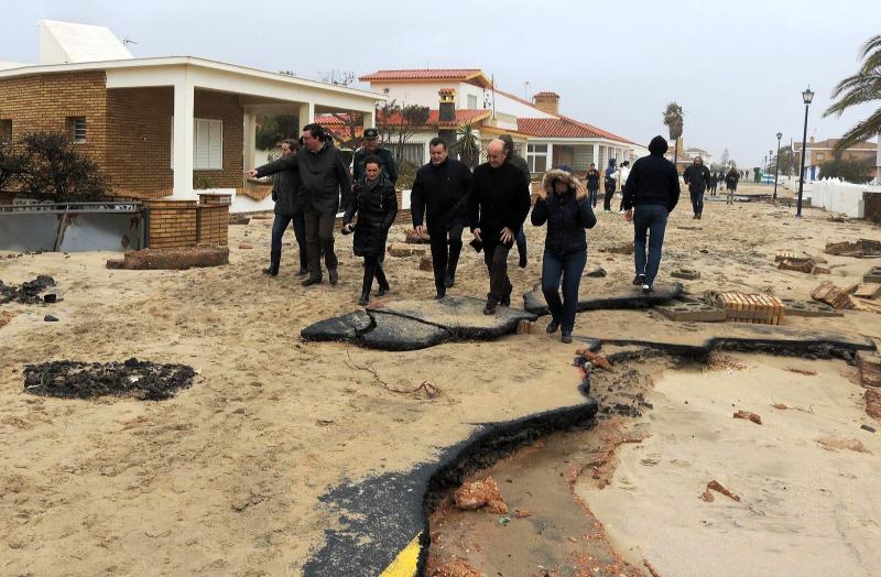 Efectos del temporal en la playa de La Antilla (Huelva)