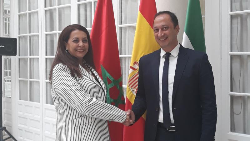 El delegado del Gobierno en Andalucía, Alfonso Rodríguez Gómez de Celis, recibe la visita de la nueva embajadora de Marruecos en España, Karima Benyaich