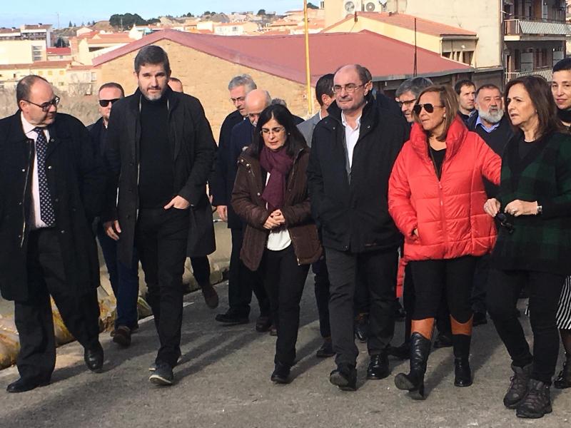 La ministra de Política Territorial, Carolina Darias, ha recorrido localidades del Bajo Aragón y el Matarraña en Teruel afectadas por la borrasca Gloria 