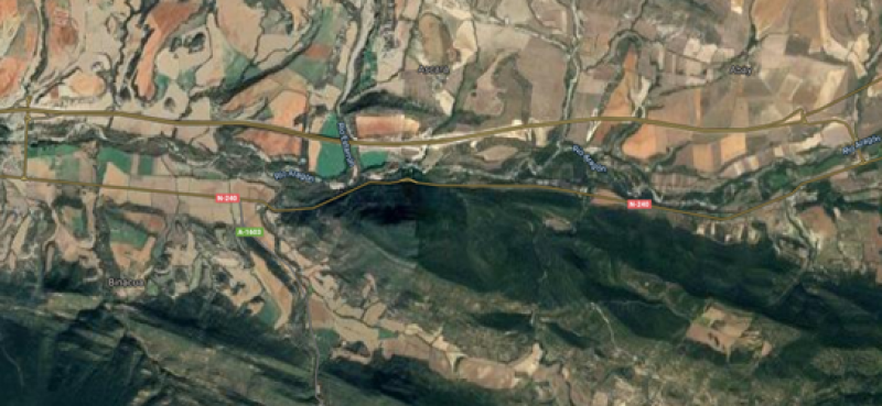 Afecciones al tráfico en la N-240 entre Jaca y Santa Cilia por las obras de conexión al enlace de Áscara de la autovía A-21