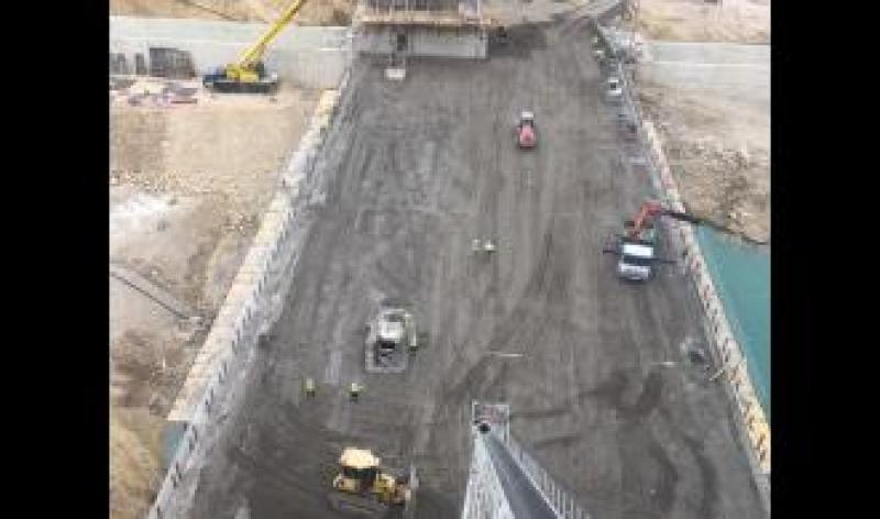 Las obras de la nueva presa del embalse de Santolea cumplen con los plazos previstos y superan el 50 por ciento de ejecución 