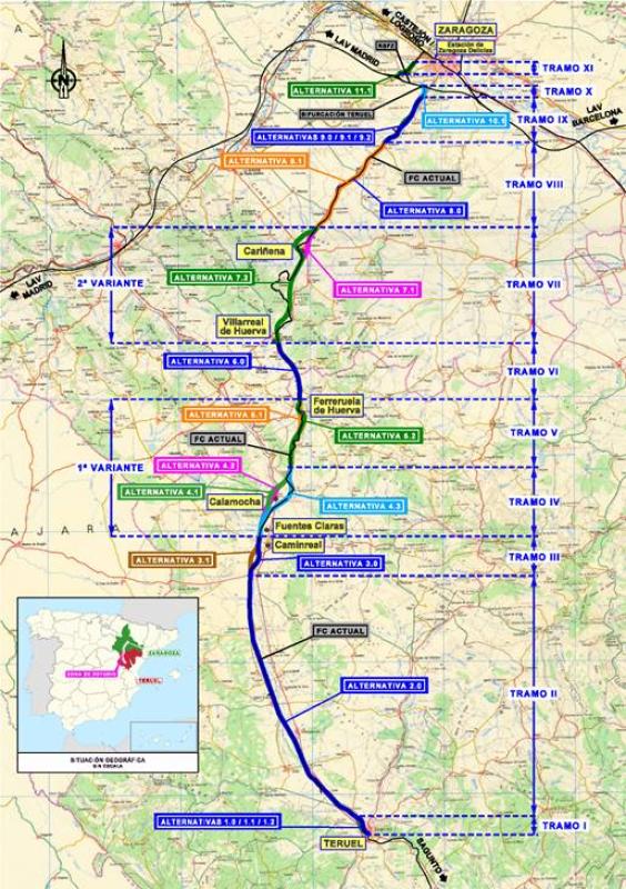 Mitma somete a información pública el estudio informativo del tramo ferroviario Teruel – Zaragoza 