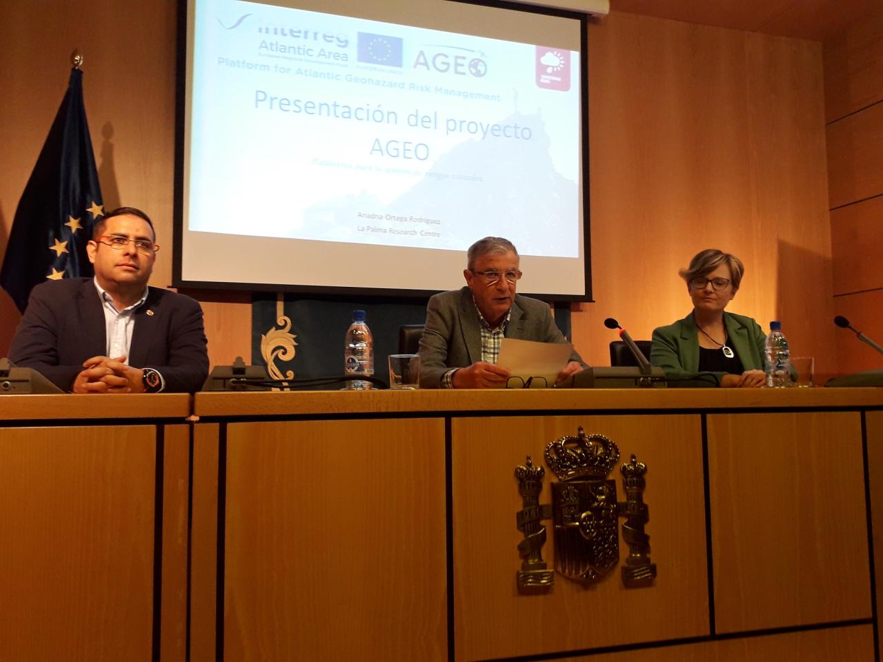 La Delegación del Gobierno en Canarias acoge la presentación del Proyecto AGEO de gestión y prevención de riesgos geológicos