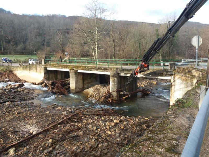 Trabajos de conservación, mantenimiento y reparación de daños del río Argonza, en el entorno del puente La Mahilla

