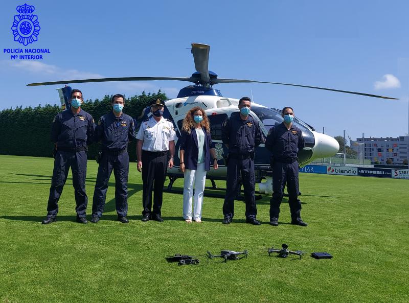 La Policía Nacional refuerza la seguridad de Santander y Torrelavega con un helicóptero y dos  Drones