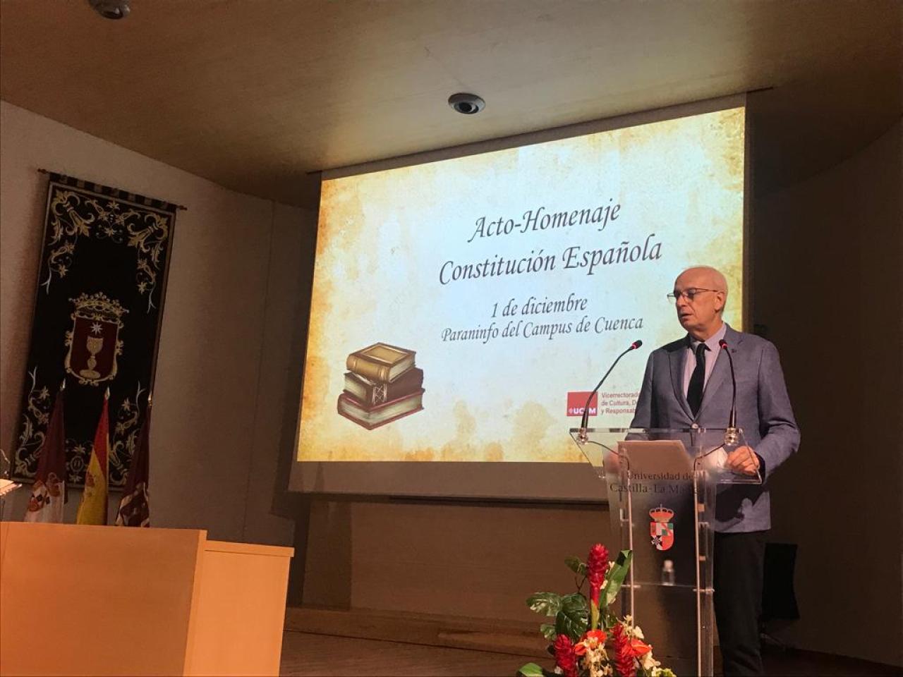 Cuenca celebra con un acto institucional en el Paraninfo de la Universidad de Castilla-La Mancha el 43 aniversario de la Constitución 