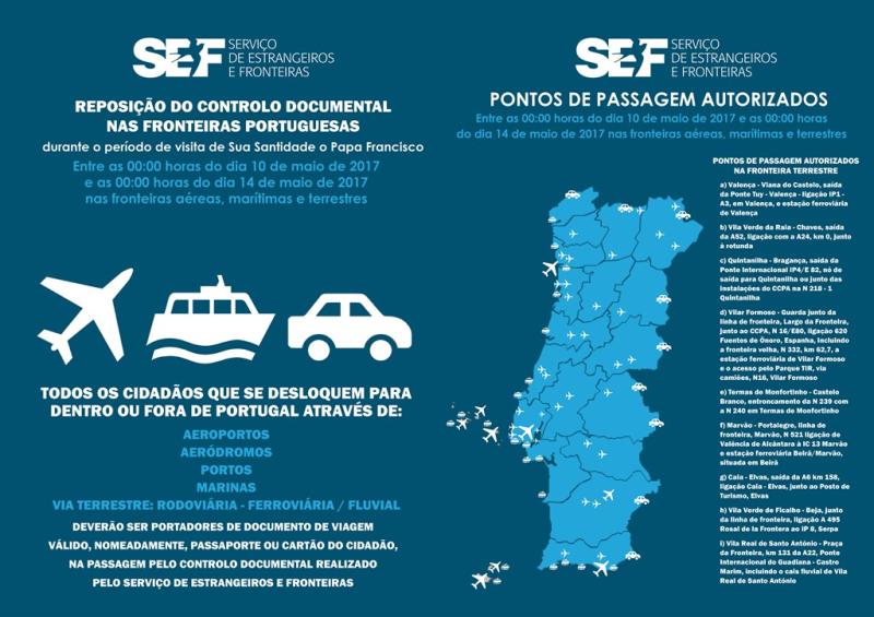 La Policía Nacional colabora en el refuerzo de la frontera hispano-lusa durante la visita del Papa a Fátima