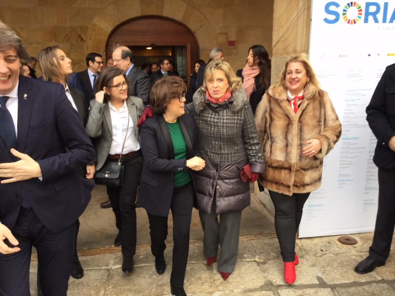 La vicepresidenta del Gobierno, Soraya Sáenz de Santamaría, preside en Soria el acto inaugural del congreso europeo ‘Think Europe’