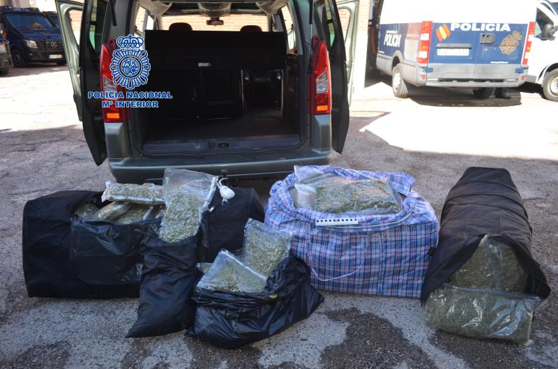 La Policía Nacional aprehende en La Jonquera 70 kilos de marihuana destinados a ser distribuidos en Francia