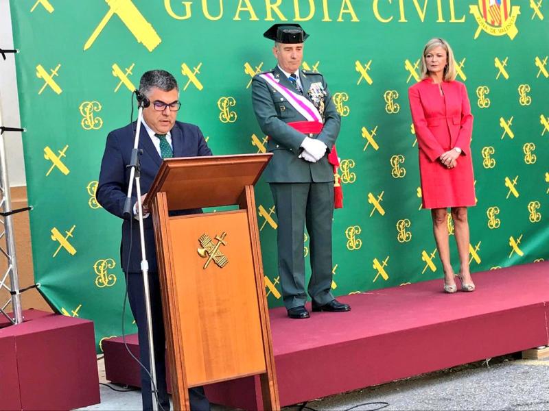 Juan Carlos Fulgencio, presidiendo los actos del Día de la Virgen del Pilar, Patrona de la Guardia Civil