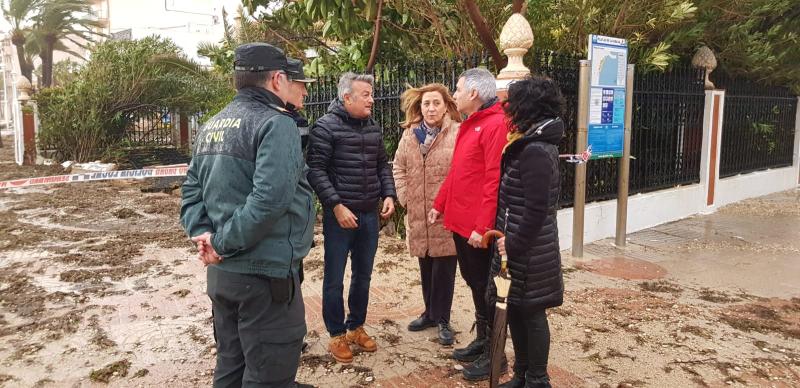 El delegado del Gobierno accidental visita las zonas afectadas por la borrasca Gloria