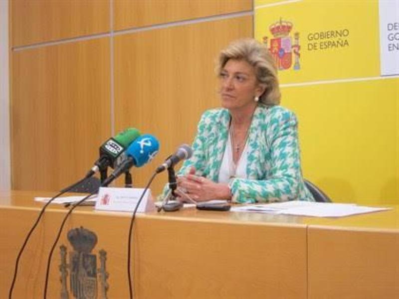 La delegada del Gobierno en Extremadura, Cristina Herrera, durante su valoración de los presupuestos.