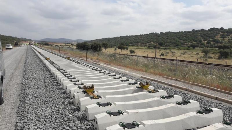 Una imagen de las obras de la Línea de Alta Velocidad en Extremadura