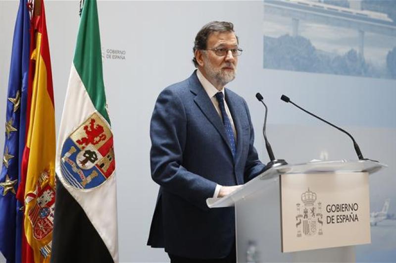 El presidente del Gobierno durante su intervención en Badajoz
