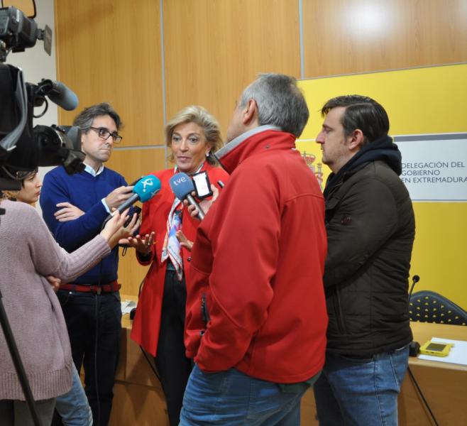 Cristina Herrera ha atendido a los medios tras la reunión de la Mesa Local de Coordinación sobre Violencia de Género de Badajoz