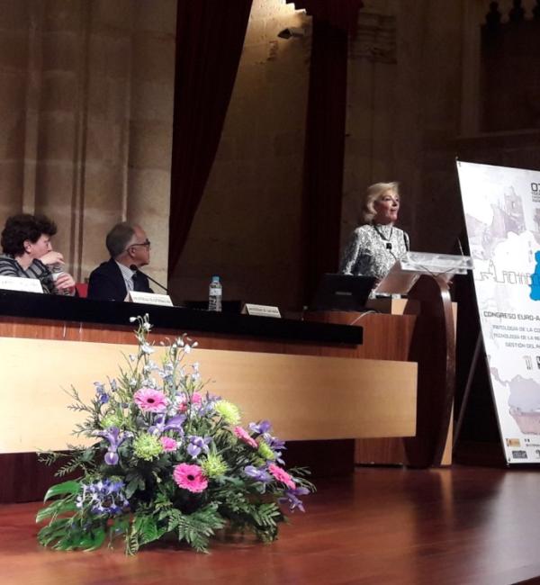 La delegada del Gobierno en Extremadura durante su intervención en la inauguración del Congreso