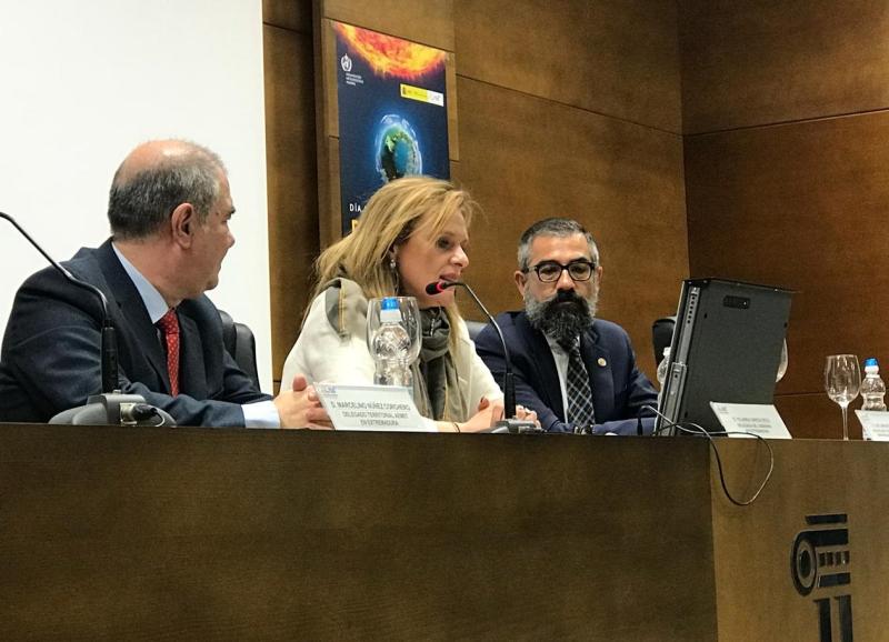 La delegada del Gobierno en Extremadura, Yolanda García Seco, durante la clausura de los actos del día Meteorológico Mundial