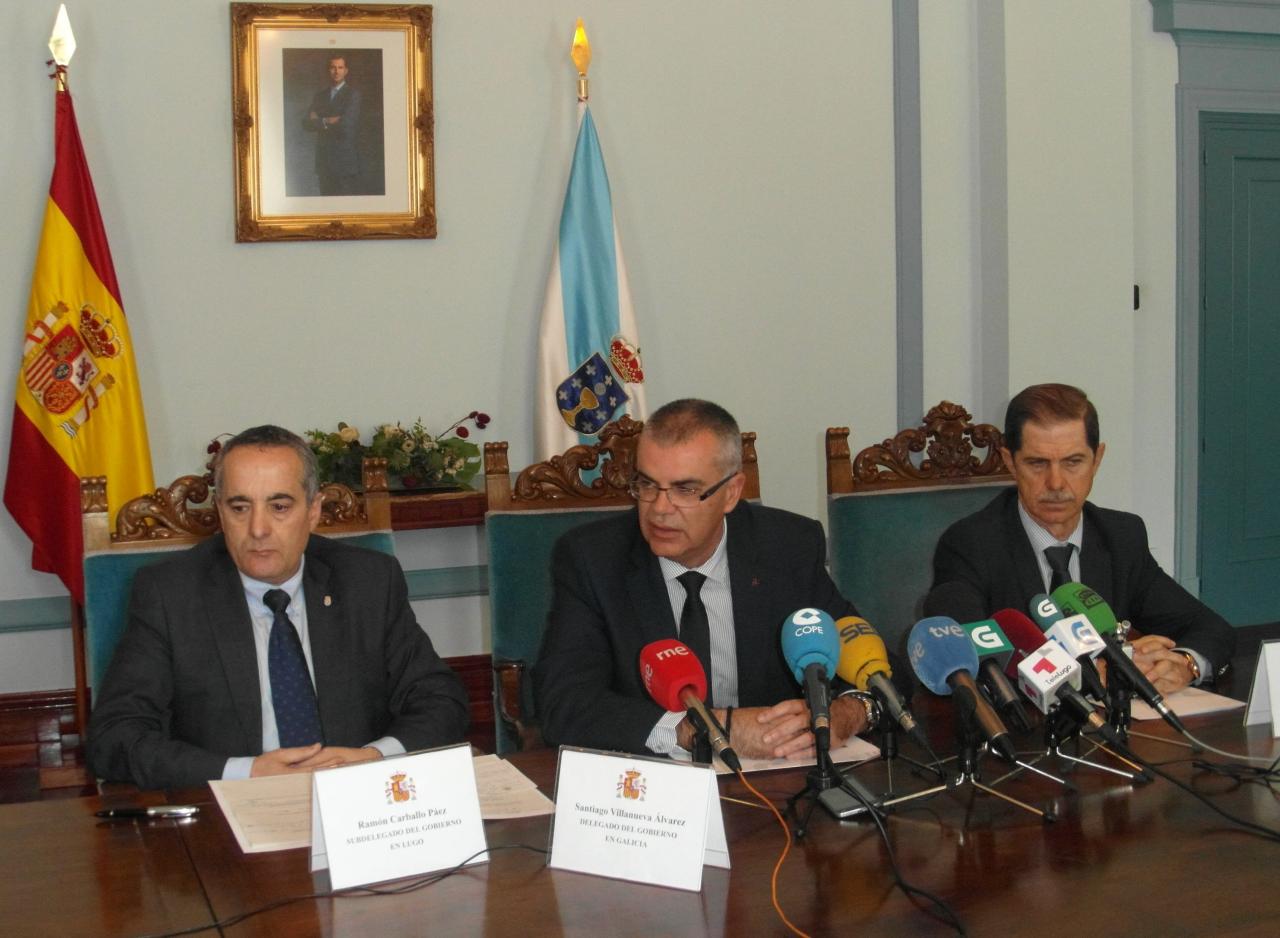 El delegado del Gobierno, el subdelegado del Gobierno en Lugo y el presidente de la Confederación Miño Sil