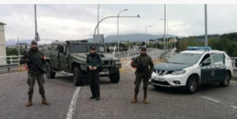 Apoio militar para os controis fronteirizos provinciais entre Portugal e España