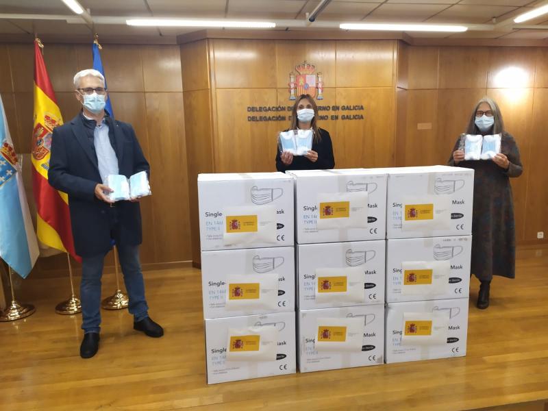 Coas 74.000 que se reparten nun novo operativo xa son máis de 250.000 as máscaras entregadas polo Goberno ás entidades sociais da provincia coruñesa