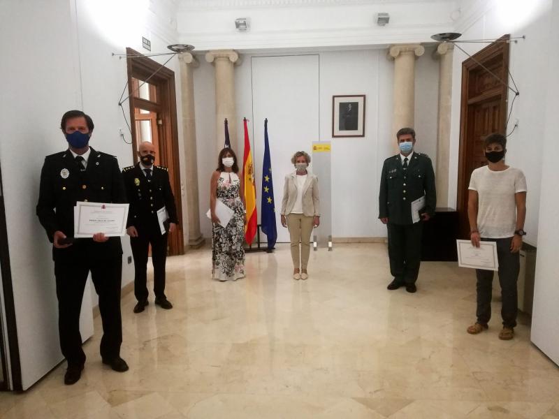 Las personas galardonadas hoy en Palma con las medallas al mérito penitenciario.