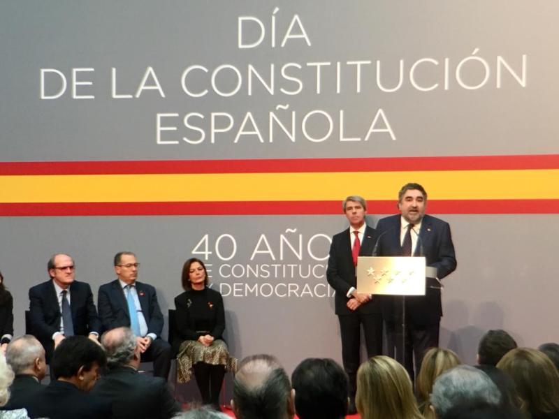 Intervención de José Manuel Rodríguez Uribes en la Real Casa de Correos con motivo del 40 aniversario de la Constitución 