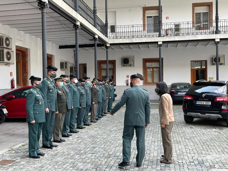 La delegada del Gobierno en Madrid, Mercedes González, visita el Cuartel de Batalla del Salado de la Guardia Civil