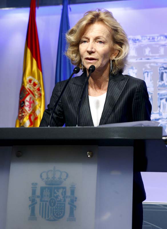 Comparecencia de Elena Salgado tras la aprobación por el Gobierno vasco del proyecto de ley sobre la consulta