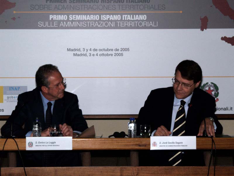 Jordi Sevilla y Enrico La Loggia presiden I Seminario Hispano-Italiano sobre Administraciones Territoriales