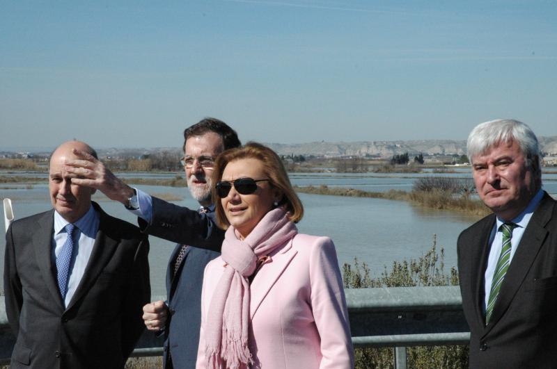 Mariano Rajoy visita la zona inundada por el Ebro en Zaragoza