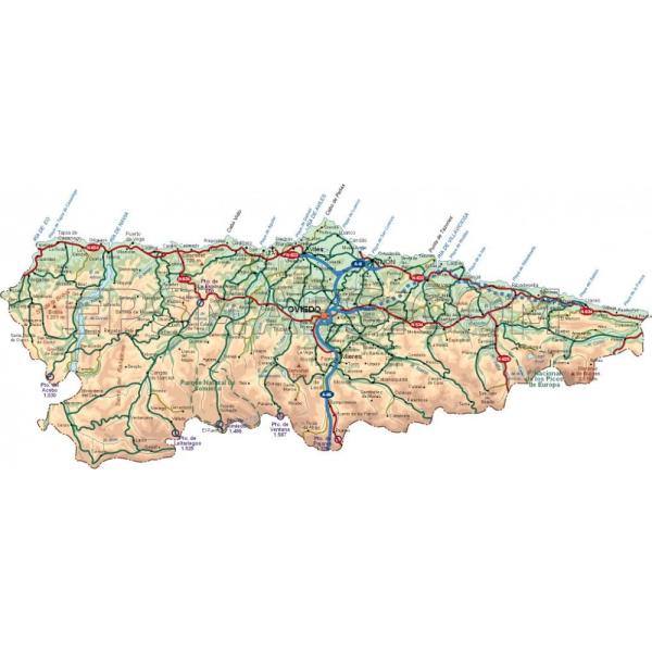 Disponible la nueva edición del mapa provincial de Asturias a escala 1:200000.