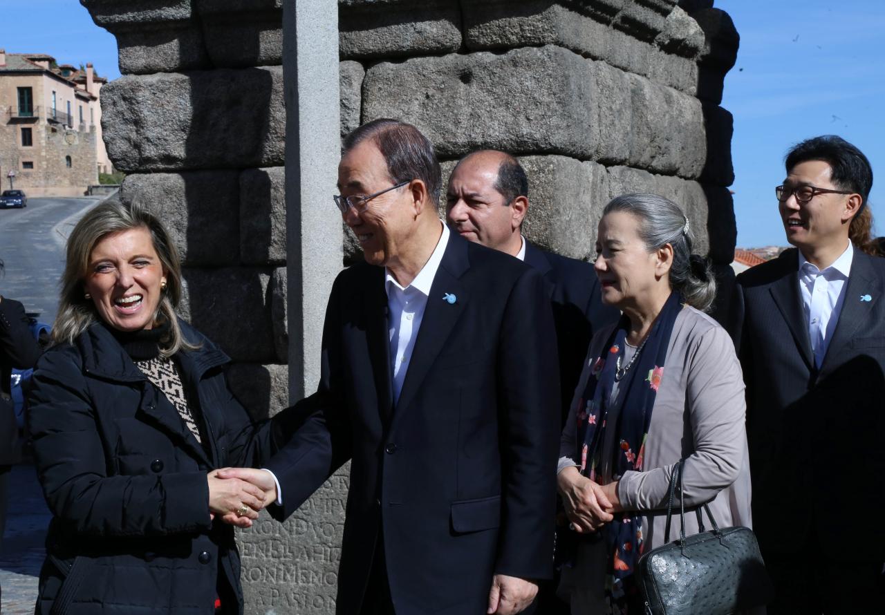 La delegada del Gobierno en Castilla y León acompañó al secretario general de Naciones Unidas en su visita al Real Sitio de San Ildefonso y a Segovia