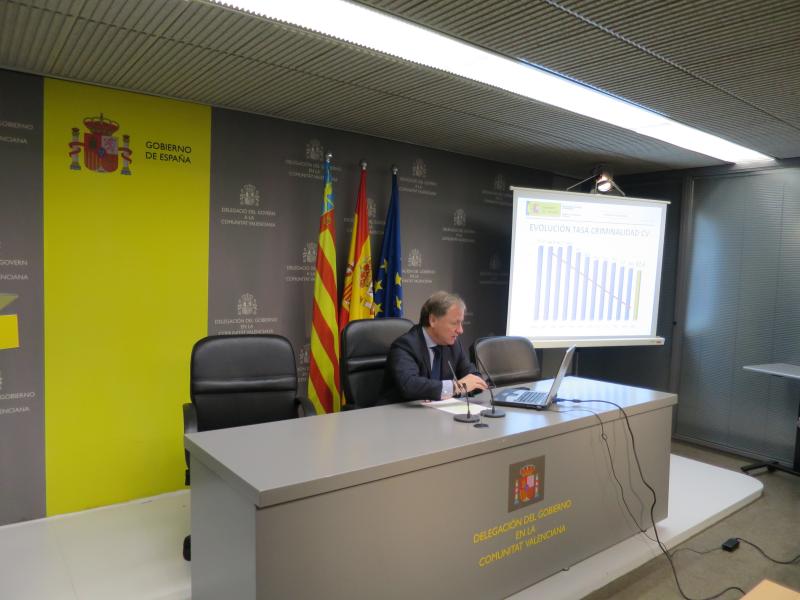 Los delitos y faltas bajan un 5,4% en la Comunitat Valenciana, casi el doble de descenso que en España 